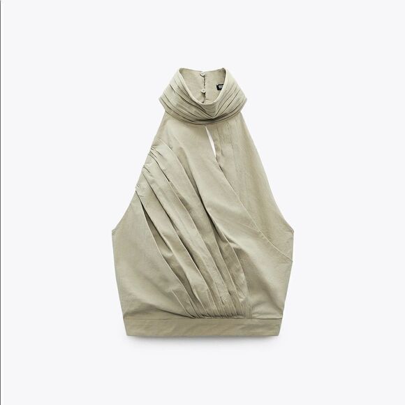 NWT ZARA pleated cotton top - Picture 3 of 5